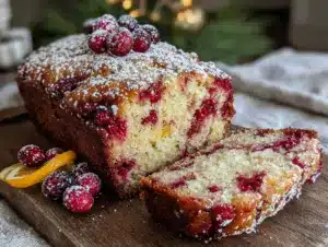 moist orange cranberry quick bread - featured image