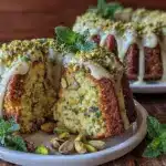 moist pistachio mint bundt cake - featured image