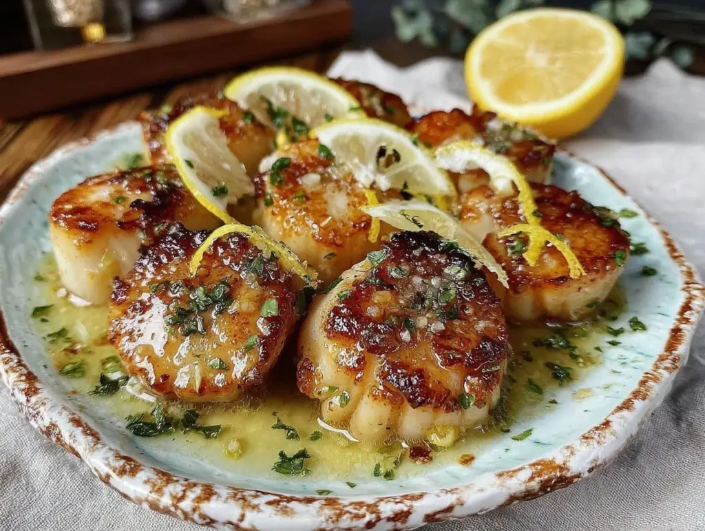 quick creamy lemon butter scallops recipe - featured image