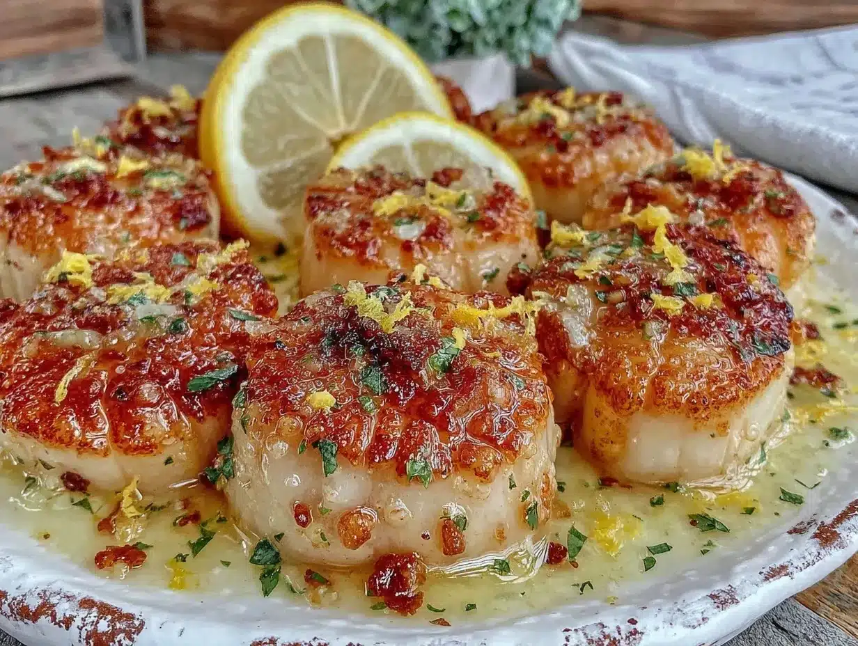 quick creamy lemon butter scallops recipe preparation steps