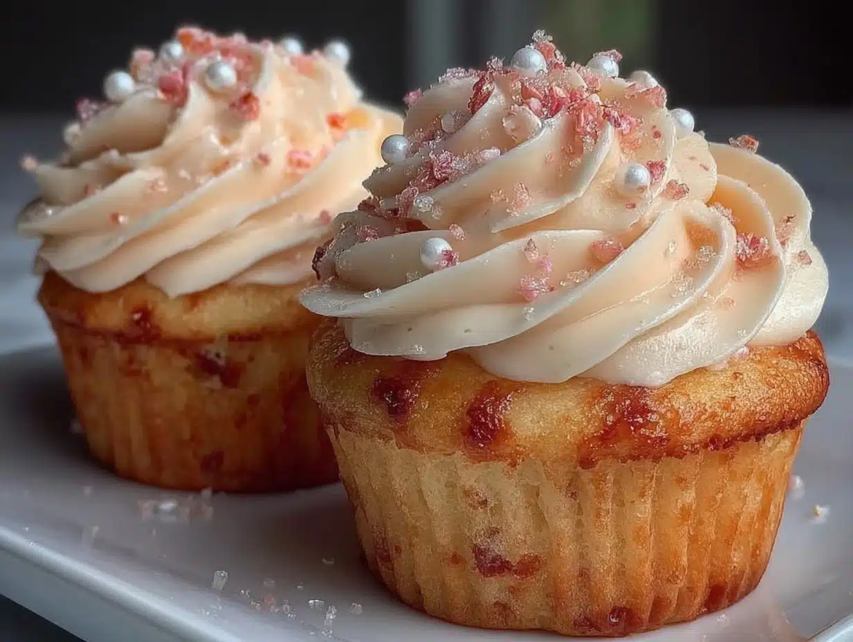 rose champagne cupcakes - featured image
