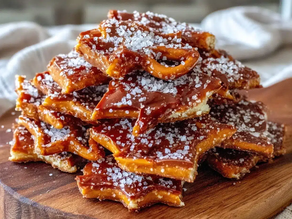 salted caramel pretzel bark preparation steps