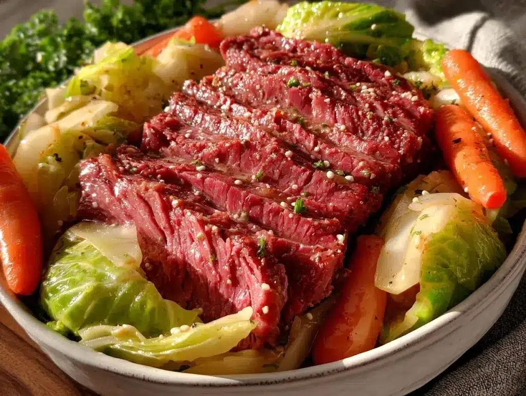 slow cooker guinness corned beef - featured image