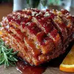 slow cooker maple glazed ham - featured image