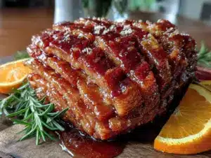 slow cooker maple glazed ham - featured image
