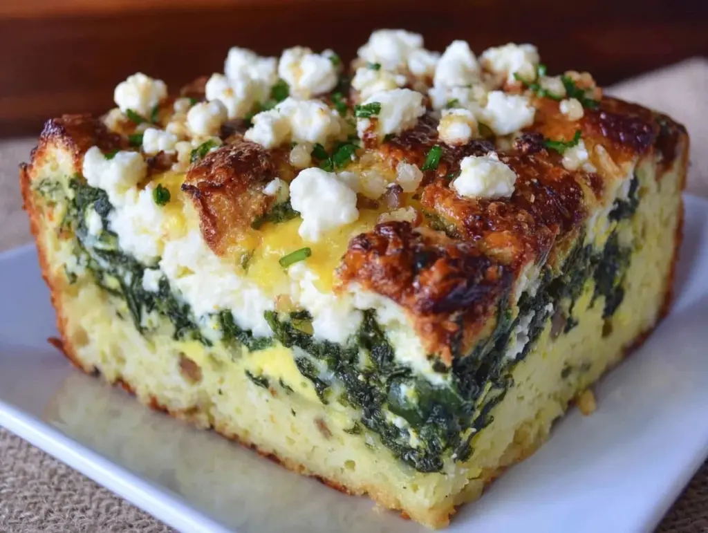 spinach and feta breakfast strata - featured image