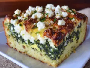spinach and feta breakfast strata - featured image