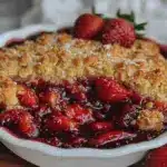strawberry rhubarb crisp - featured image