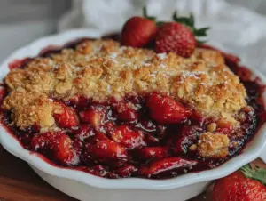 strawberry rhubarb crisp - featured image