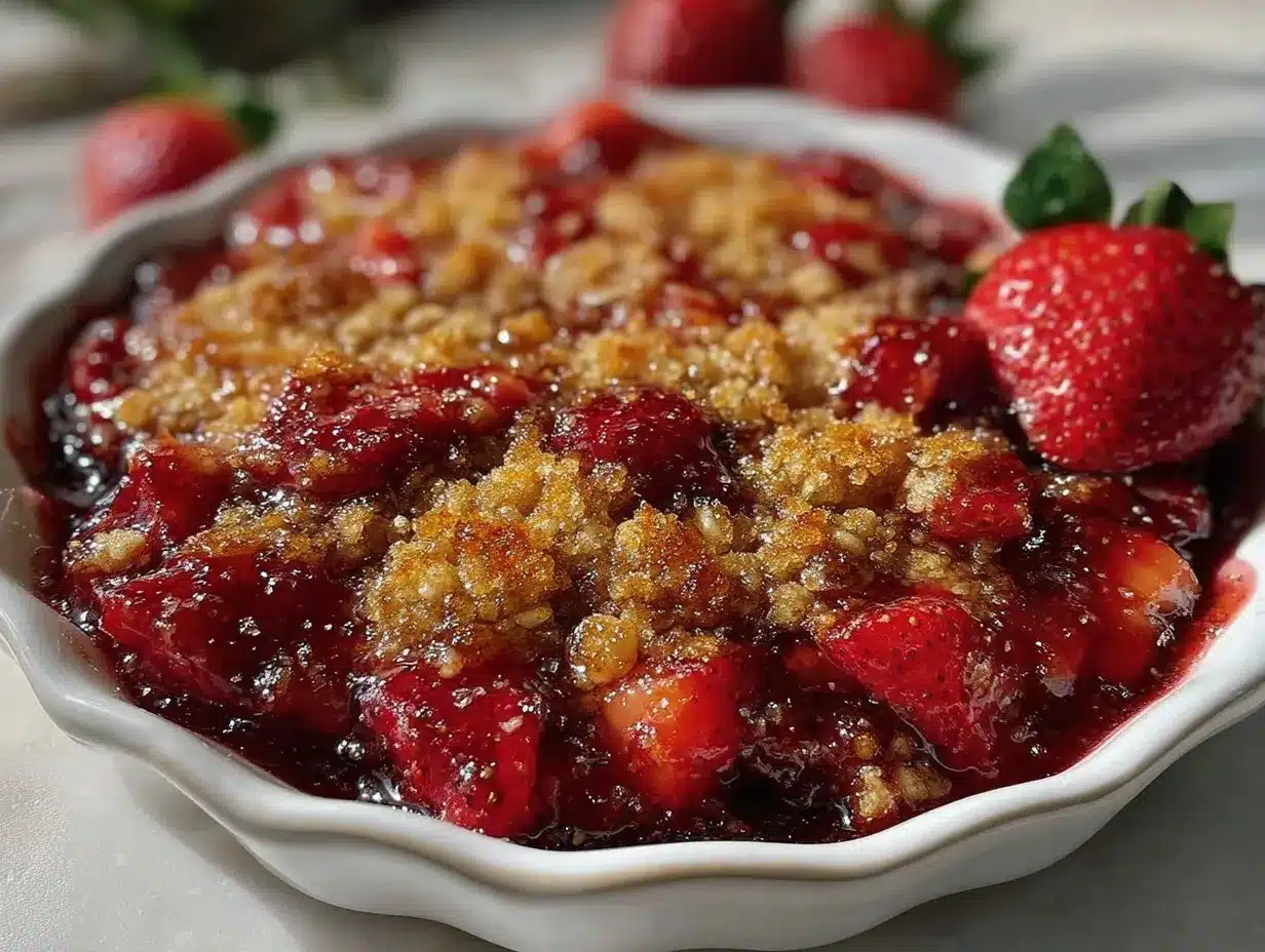 strawberry rhubarb crisp preparation steps