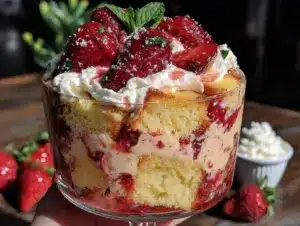 strawberry shortcake trifle - featured image