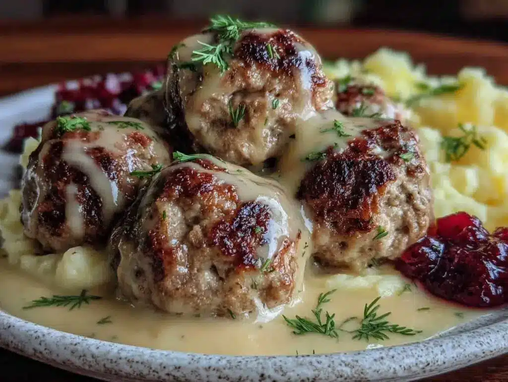 Swedish meatballs with cream sauce - featured image