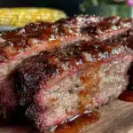 tender smoked brisket with bourbon bbq sauce - featured image