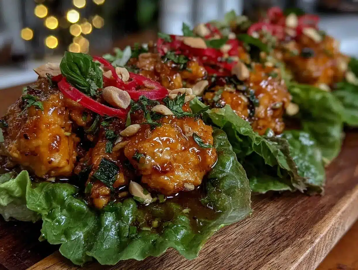 thai basil chicken lettuce wraps preparation steps