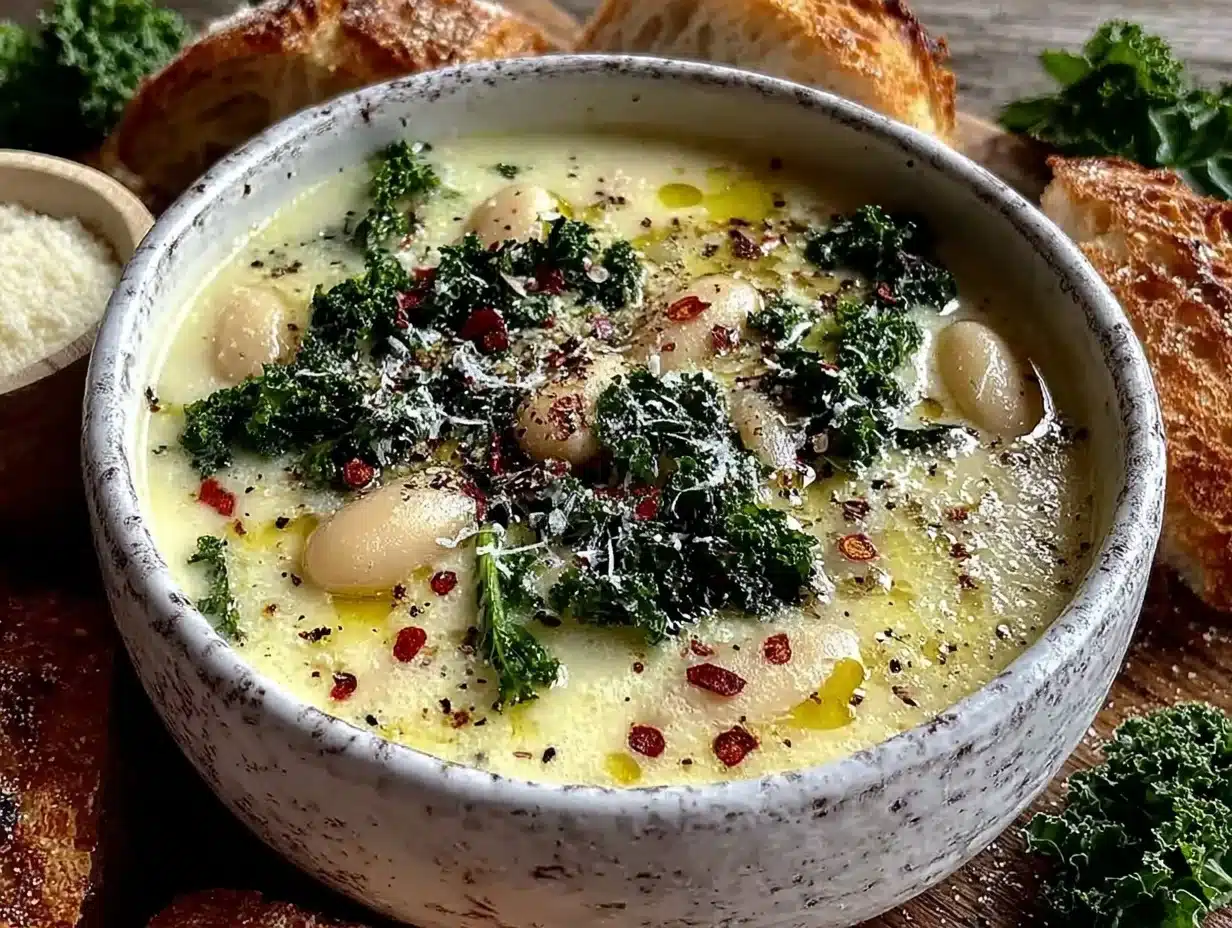 Tuscan white bean soup with kale - featured image