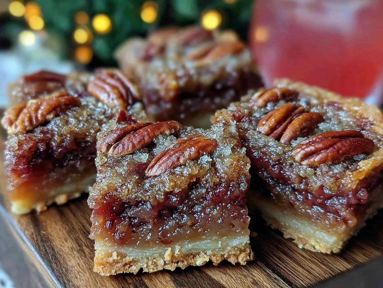 bourbon pecan pie bars preparation steps