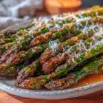 brown butter garlic roasted asparagus - featured image