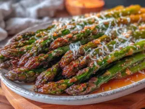 brown butter garlic roasted asparagus - featured image