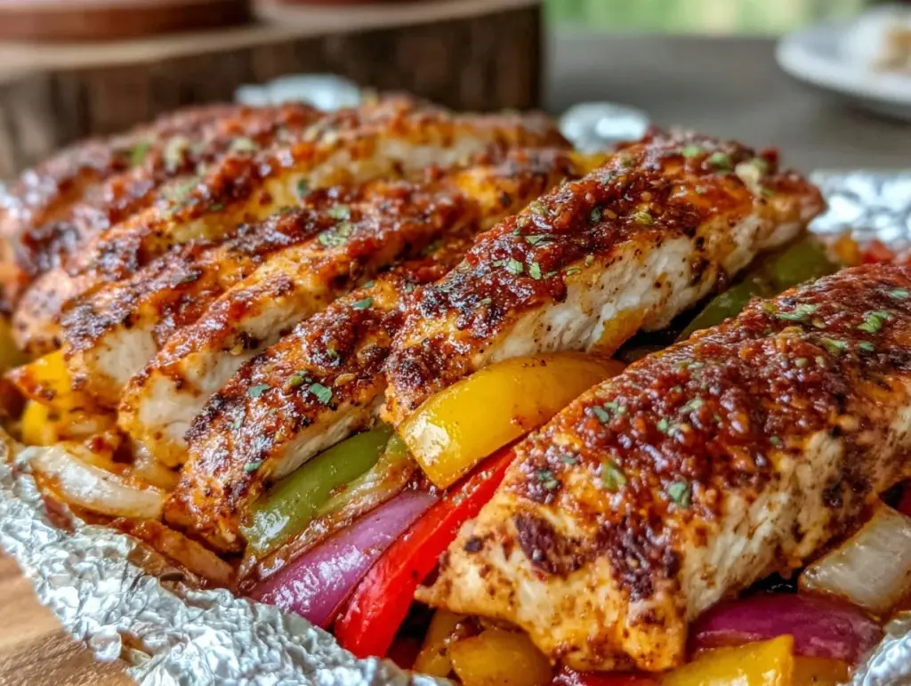 campfire foil packet fajitas - featured image