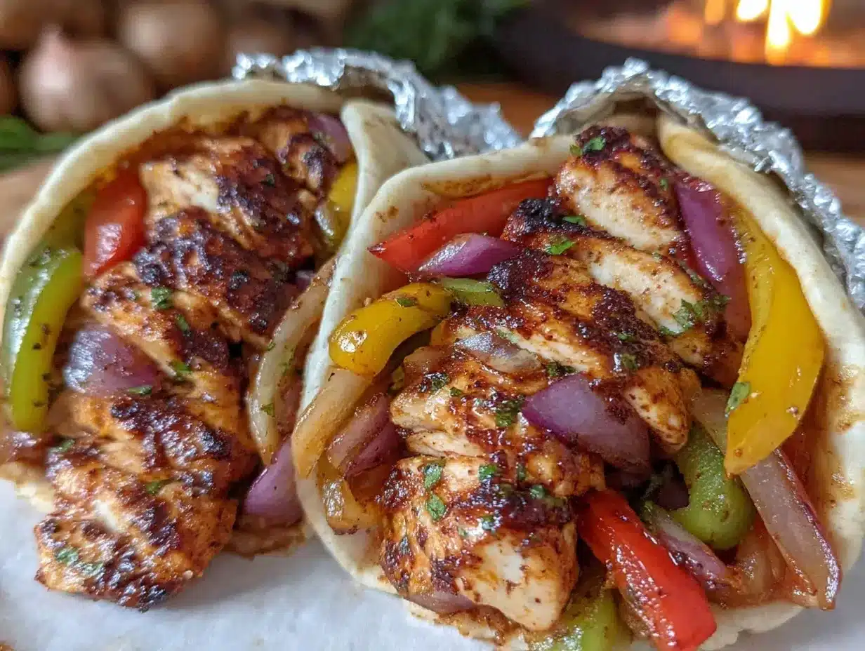 campfire foil packet fajitas preparation steps