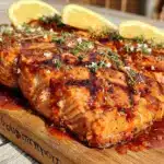 cedar plank grilled salmon - featured image