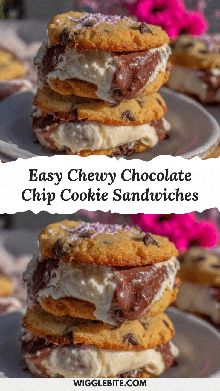 chewy chocolate chip cookie ice cream sandwiches recipe