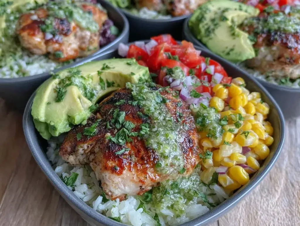 chicken burrito bowl recipe - featured image