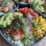 chicken burrito bowl recipe - featured image