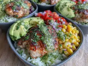 chicken burrito bowl recipe - featured image