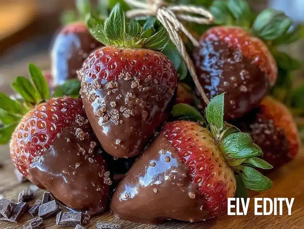 chocolate-dipped strawberry rose bouquet - featured image