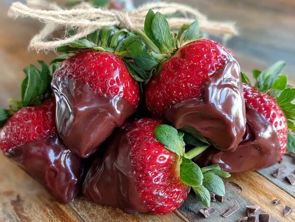 chocolate-dipped strawberry rose bouquet preparation steps