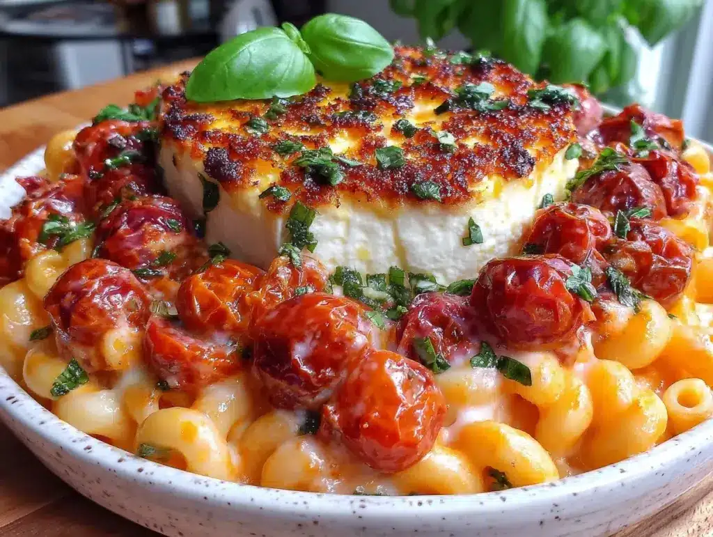 creamy baked feta pasta - featured image