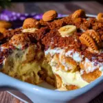 creamy banana pudding poke cake - featured image