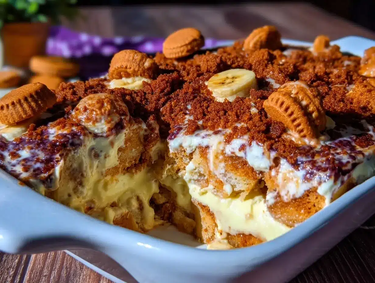 creamy banana pudding poke cake preparation steps