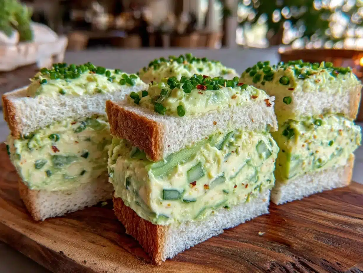 creamy benedictine spread tea sandwiches - featured image