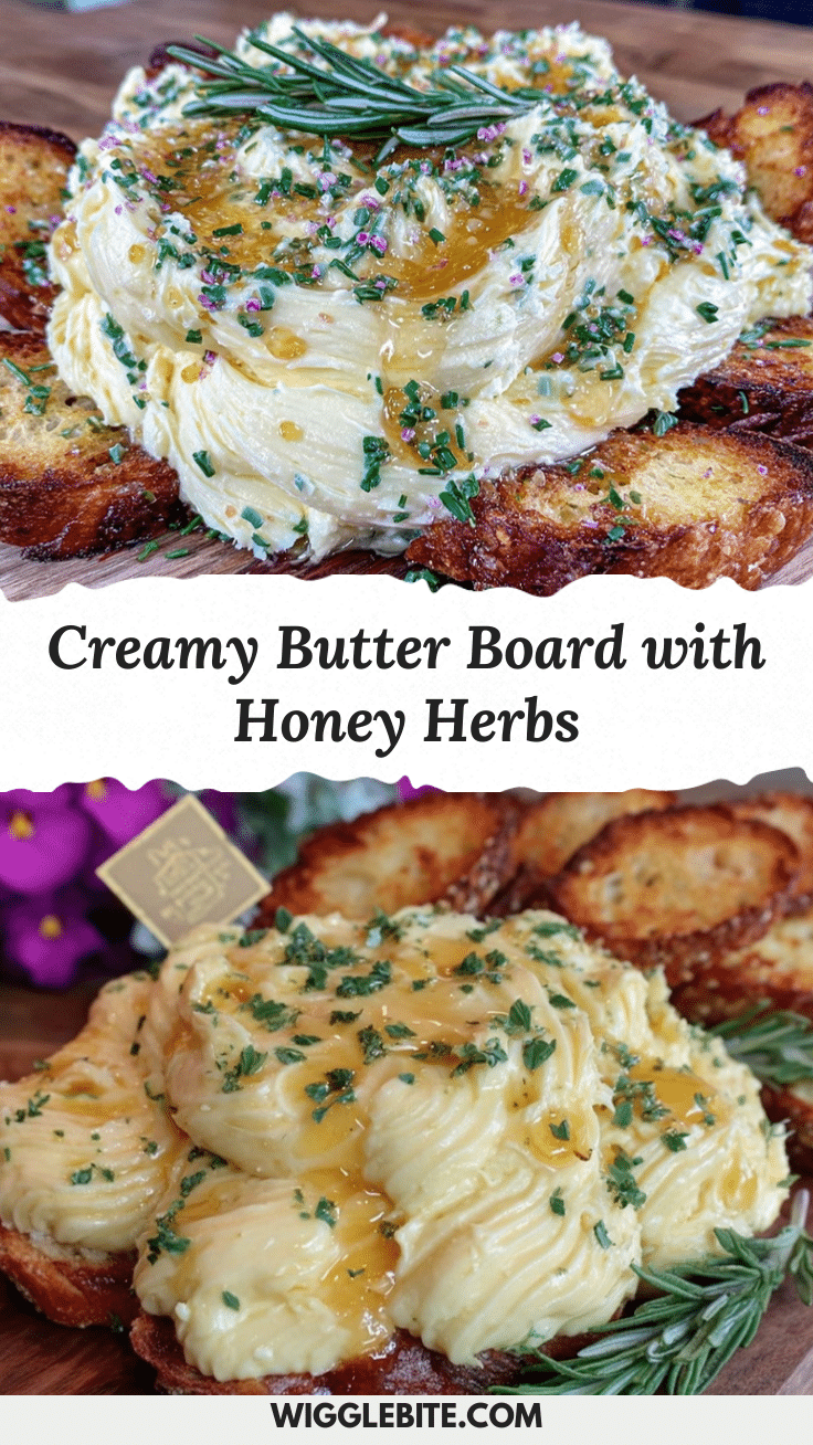 creamy butter board with honey and fresh herbs recipe