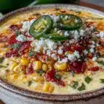 creamy crockpot mexican street corn chowder - featured image