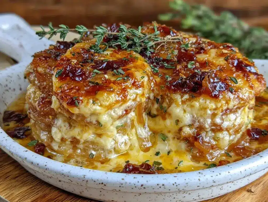 creamy french onion scalloped potatoes - featured image