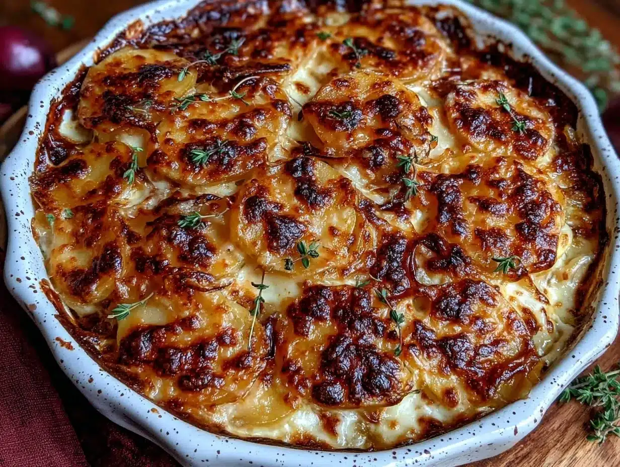 creamy french onion scalloped potatoes preparation steps