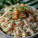 creamy hawaiian macaroni salad - featured image