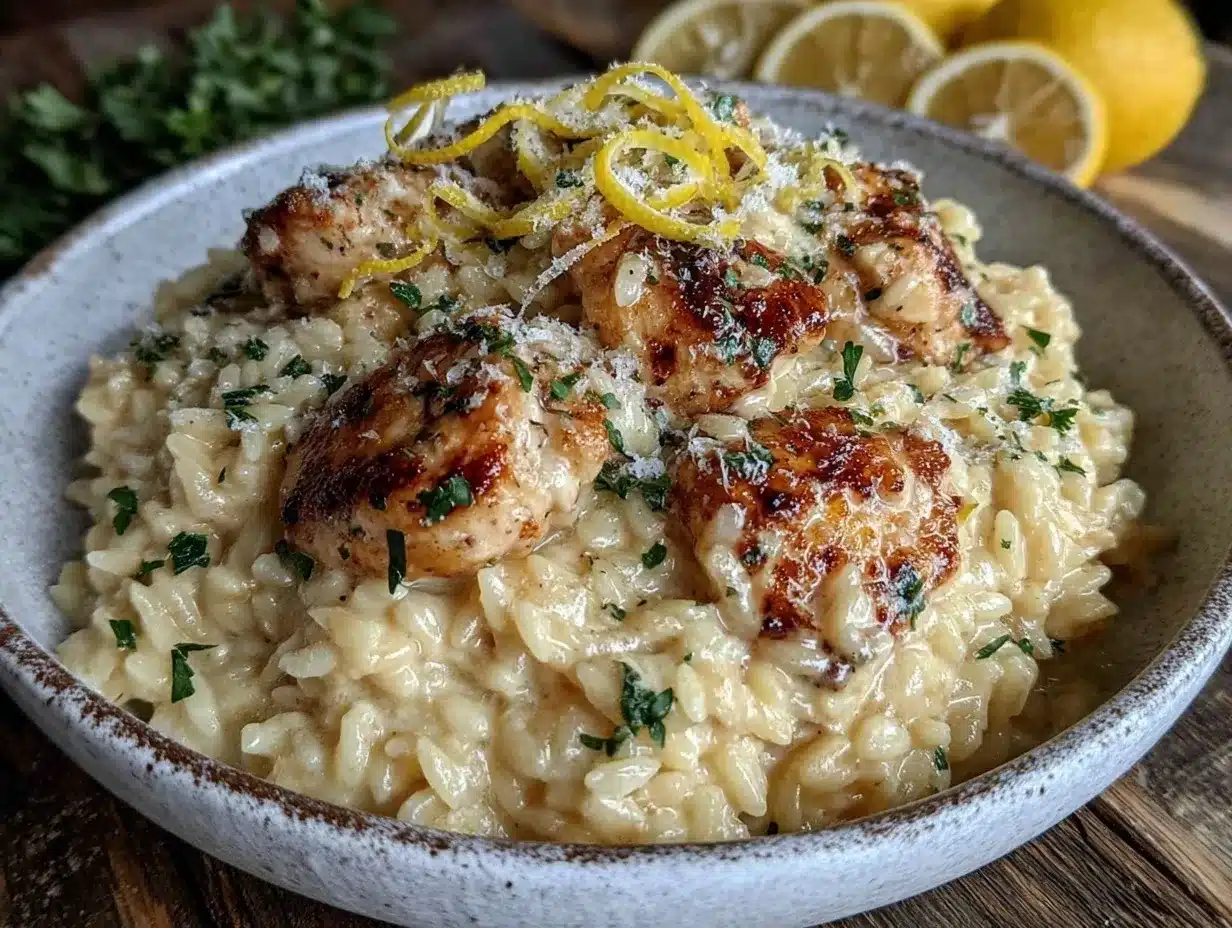 creamy lemon chicken orzo preparation steps