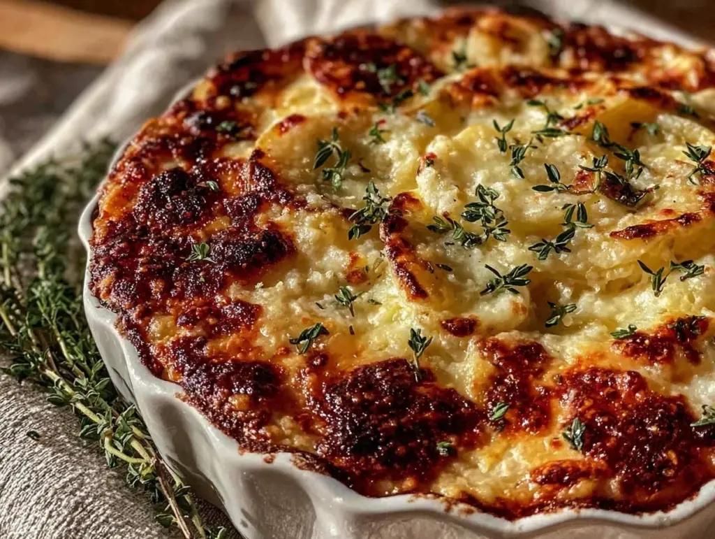 creamy loaded scalloped potatoes - featured image