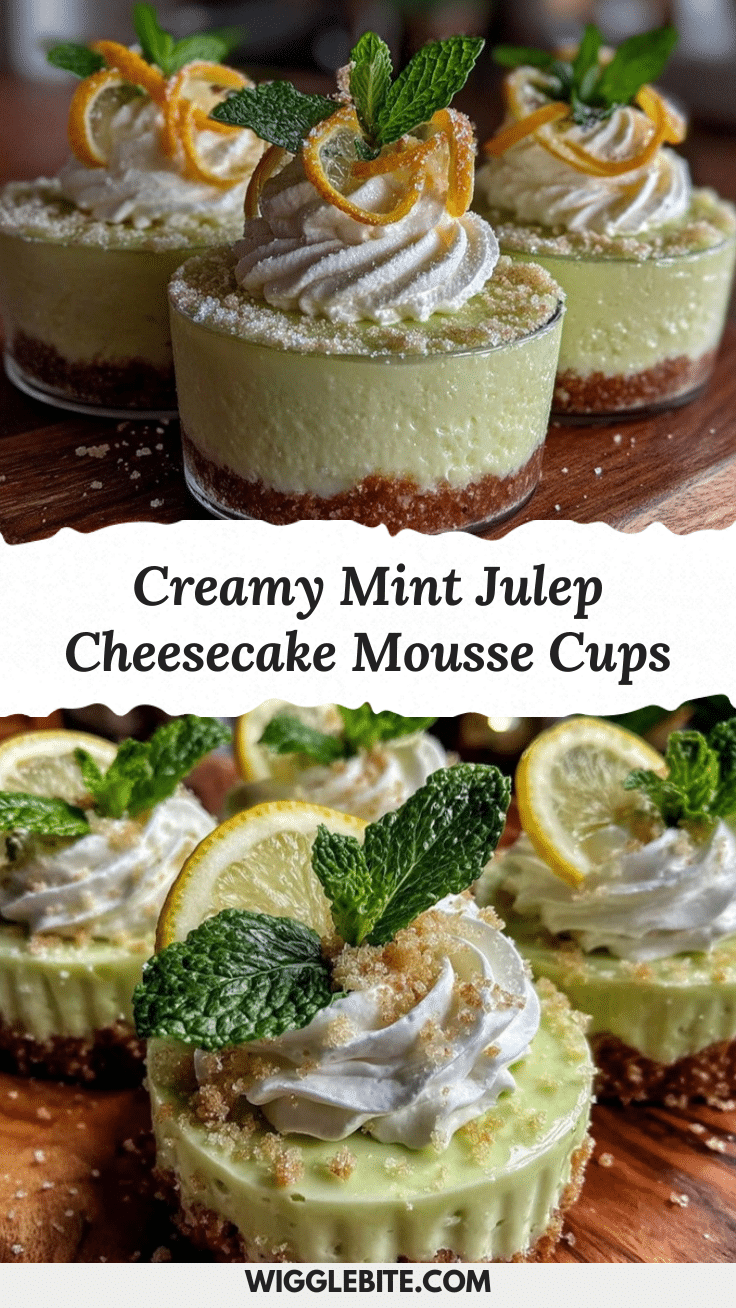 Creamy Mint Julep Cheesecake Mousse Cups recipe