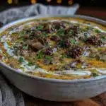 creamy morel mushroom soup - featured image