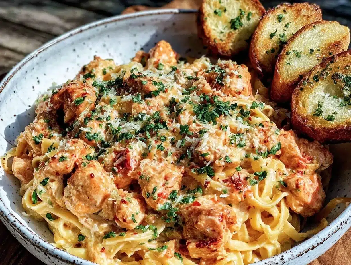 Creamy One-Pot Cajun Chicken Alfredo preparation steps