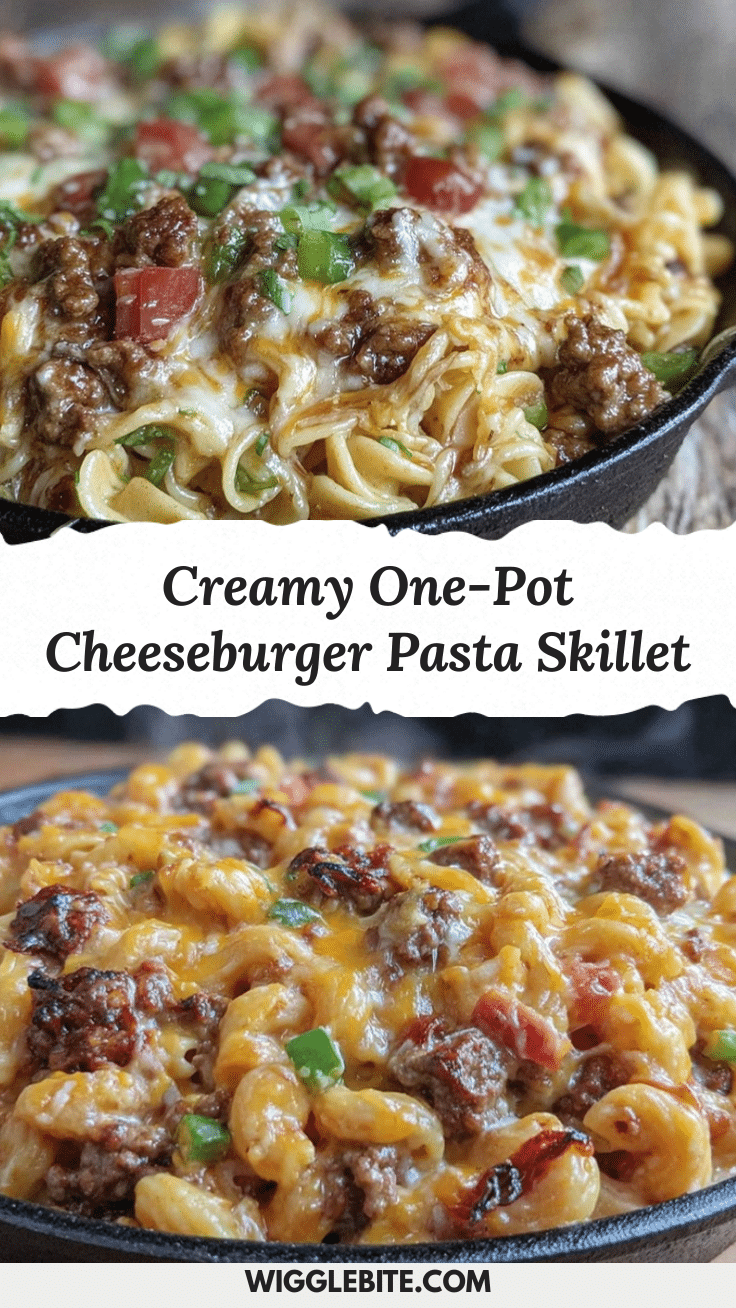 creamy one-pot cheeseburger pasta skillet recipe