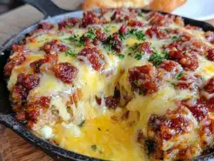 creamy queso fundido with spicy chorizo - featured image