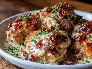 creamy slow cooker tuscan chicken - featured image