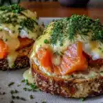 creamy smoked salmon eggs benedict - featured image