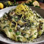 creamy spring pea and mint risotto - featured image